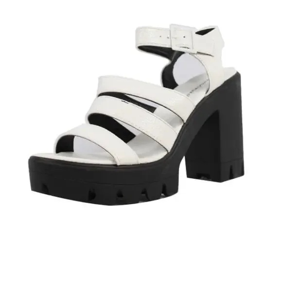 NEW Y2K White Strappy Platform Heels - Picture 2 of 4